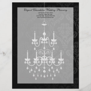 Black with White Chandelier Silhouette Personalized Letterhead
