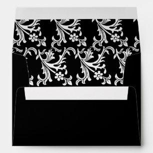 Black with White Damask Envelope