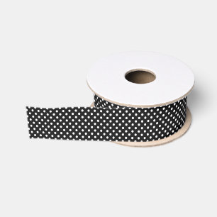 Black with white dots grosgrain ribbon