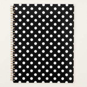Black with white dots planner