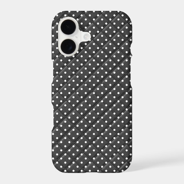black with white polka dot quilt design (Back)