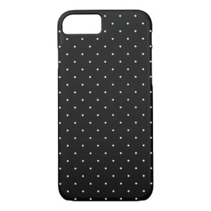 Black with White Polka Dots Apple iPhone 7 Case
