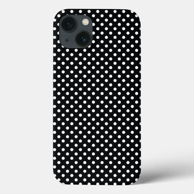 Black with white polka dots Case-Mate iPhone case (Back)