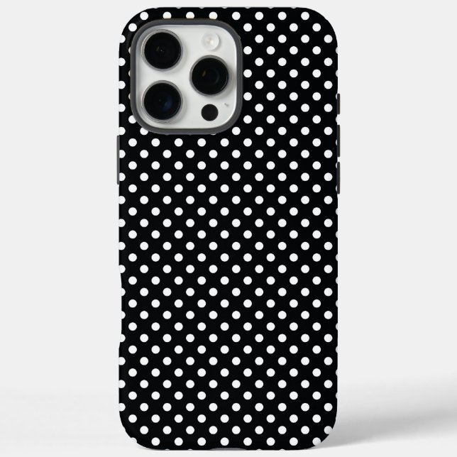Black with white polka dots Case-Mate iPhone case (Back)