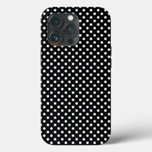 Black with white polka dots iPhone 13 pro case