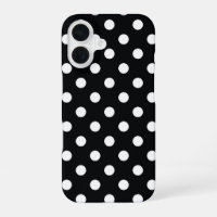 Black with white polka dots