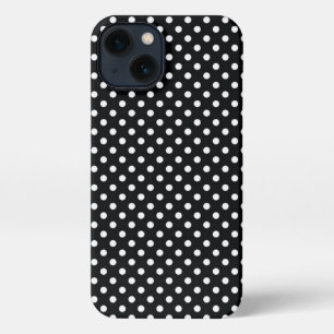 Black with white polka dots iPhone 13 case