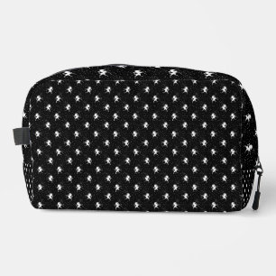 BLACK WITH WHITE REARING UP HORSE PATTERN DOPP KIT