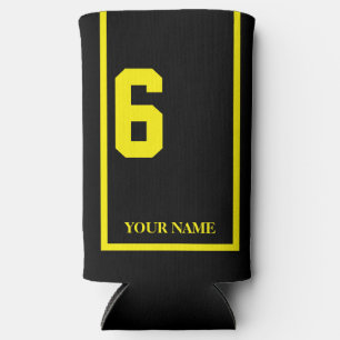 Black with Yellow Horse 6 Saddle Cloth Custom Seltzer Can Cooler