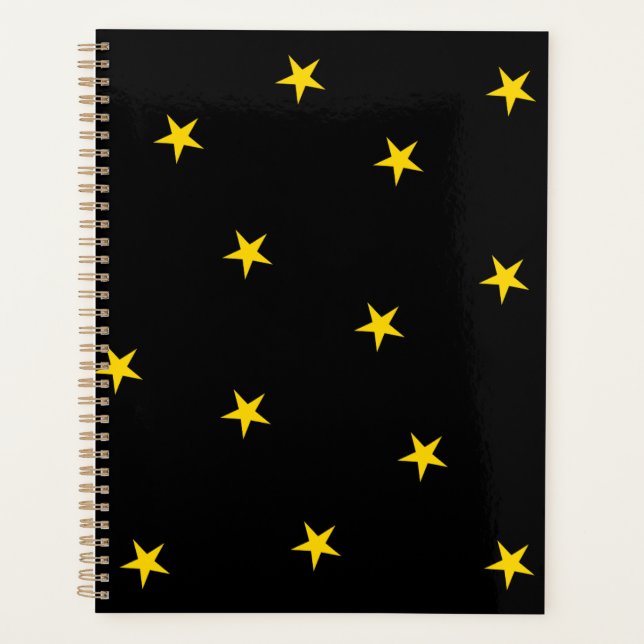 Black with yellow stars planner (Front)