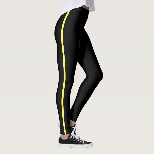 Black with Yellow Stripe Leggings  (Right)