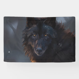 Black wolf banner