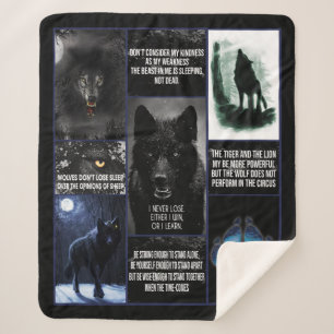 Black Wolf Blanket, Animal Love Gift Blanket