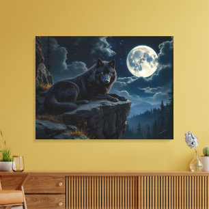 Black Wolf Canvas Art