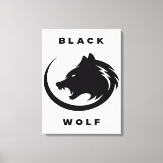 black wolf canvas print