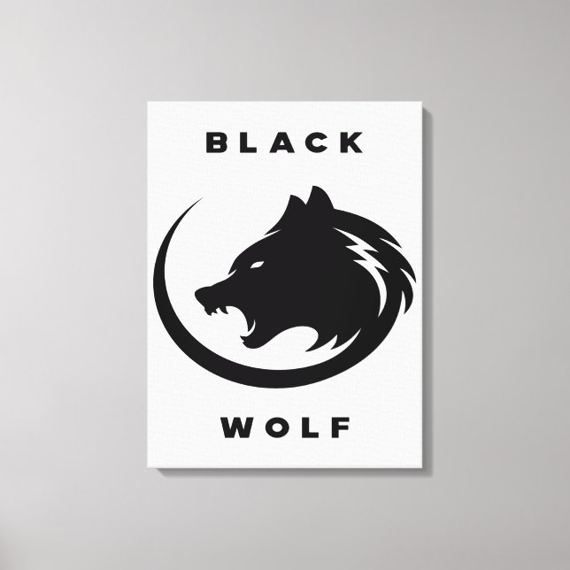 black wolf canvas print (Front)