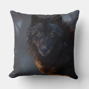 Black Wolf Cushion