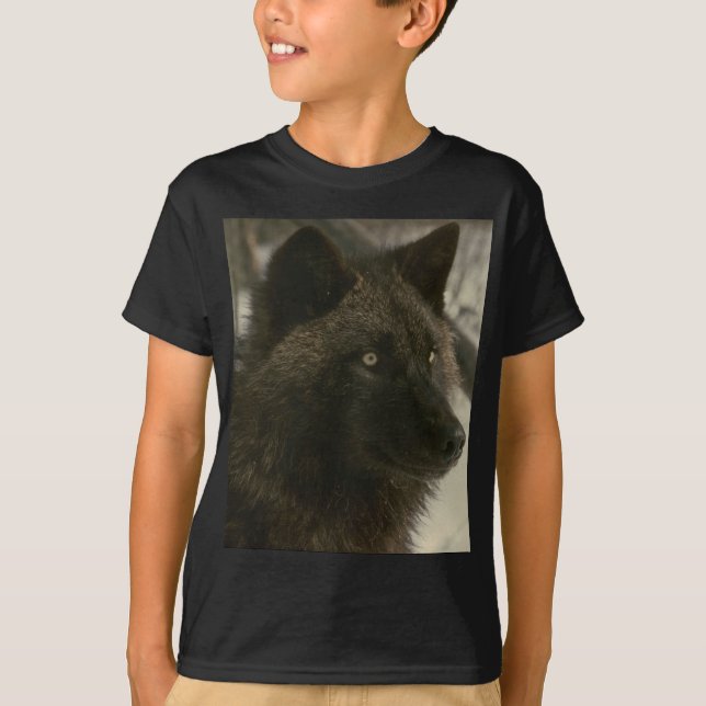 Black Wolf Dog T-Shirt (Front)