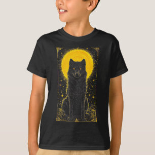 Black Wolf Golden Moon Graphic Tee – Wildlife Anim