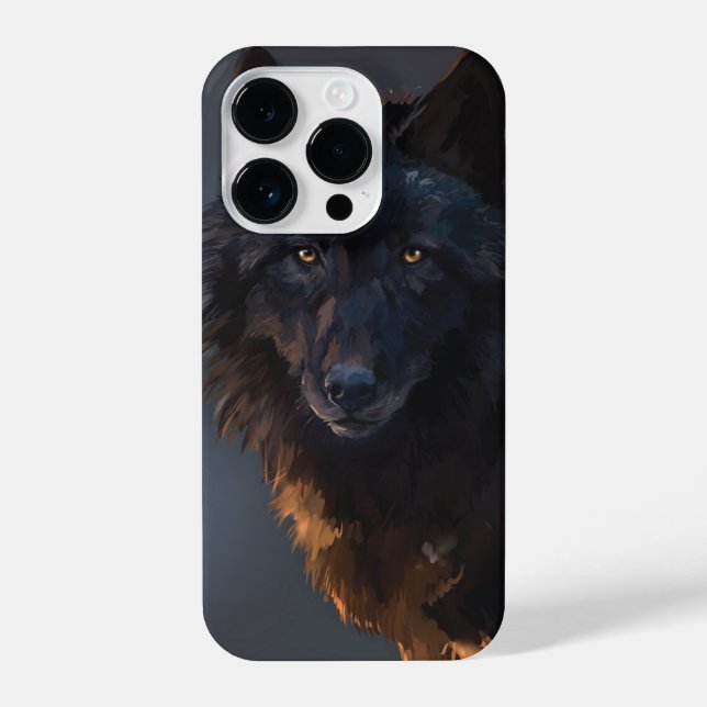 Black wolf iPhone case (Back)