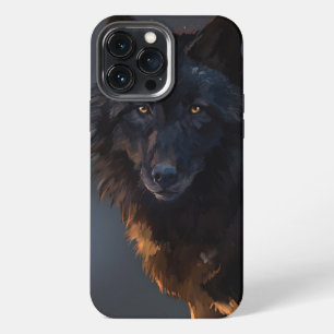 Black wolf iPhone 13 pro max case