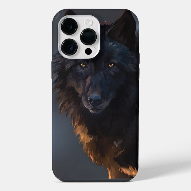 black wolf iPhone case (Back)