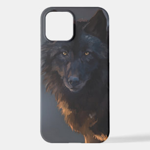 Black wolf iPhone 12 case