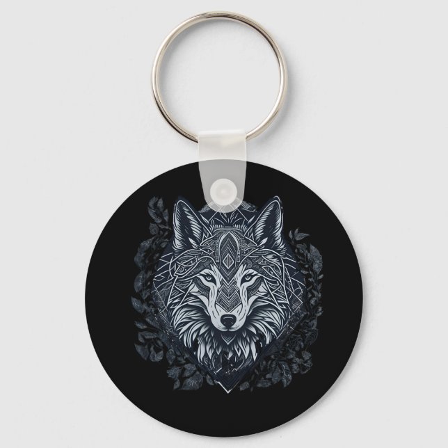 Black Wolf Keychain (Front)