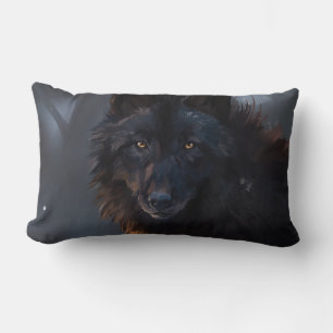 Black wolf lumbar cushion