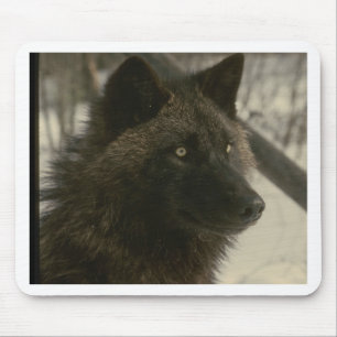 Black Wolf Mouse Pad