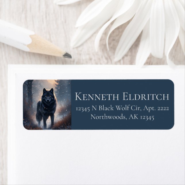 Black Wolf North Woodland Snowy Forest (Insitu)