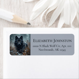 Black Wolf Northern Winter Woodland Snowy Forest