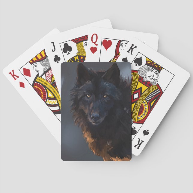 Black Wolf Playing Cards (Back)