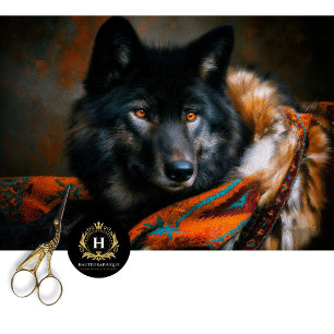 Black Wolf Portrait Furniture Decoupage Tissue Paper