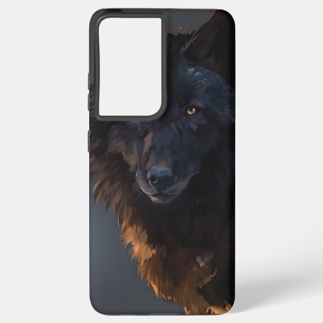 black wolf samsung galaxy s21 ultra case (Back)