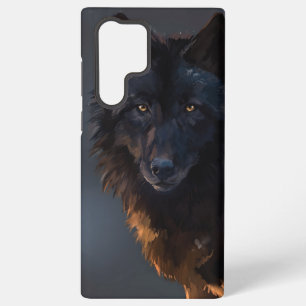 Black wolf samsung galaxy case