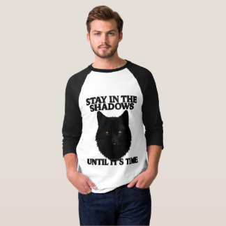 Black Wolf Stay In The Shadows Raglan Baseball  T-Shirt