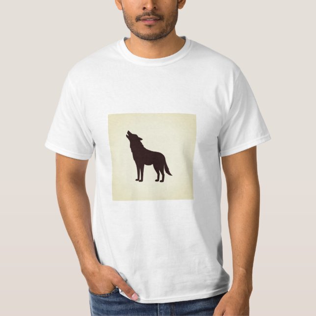 Black wolf T-shirt for men's minimalist designs (Front)