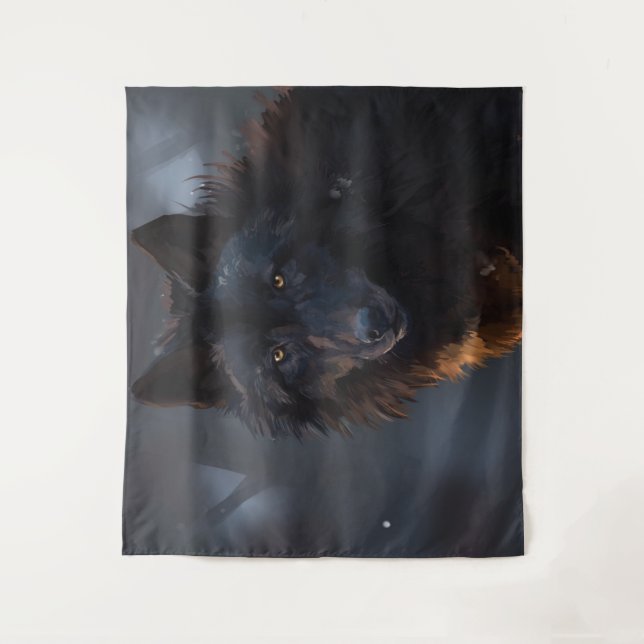 Black wolf tapestry (Front)
