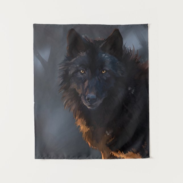 black wolf tapestry (Front)