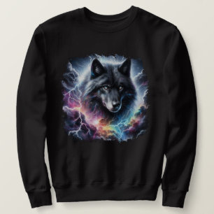 Black Wolf with Lightning Sweatshirt