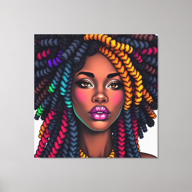 black woman african melanin sista brown skin girls canvas print (Front)