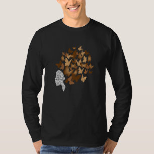 Black Woman Afro Butterfly Cool Black History Mont T-Shirt