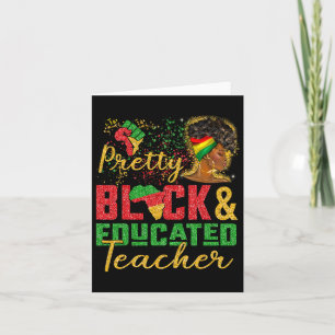 Black Woman Afro Girl Pretty Black And Educated Te Card