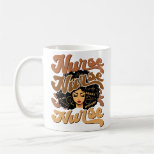 Black Woman Afro Nurse African American Nurse Coffee Mug