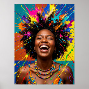 Black Woman Art Colourful Poster