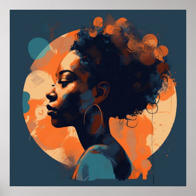 Black Woman Beautiful in Moonlight Poster (Front)