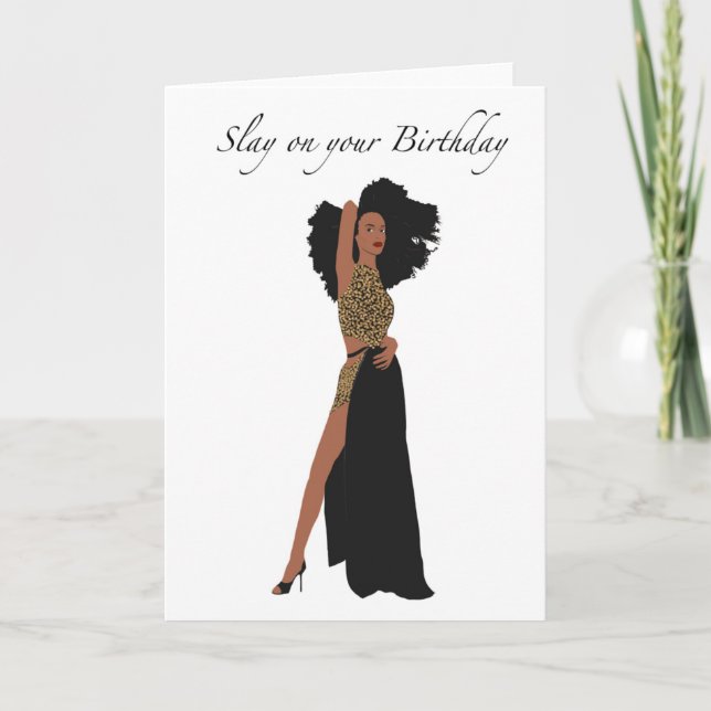 Black woman birthday card (Front)
