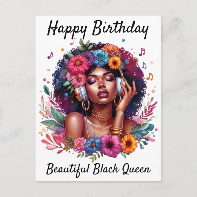 Black woman birthday card (Front)
