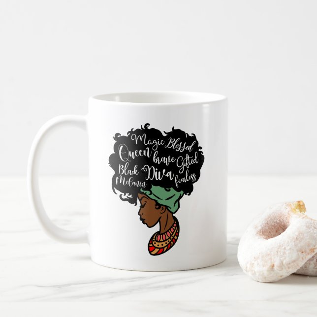 Black Woman Diva Queen Mug (With Donut)